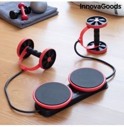 Rolo Abdominal com Discos Giratórios, Bandas Elásticas e Guia de Exercícios Twabanarm InnovaGoods