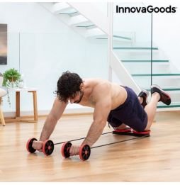 Rolo Abdominal com Discos Giratórios, Bandas Elásticas e Guia de Exercícios Twabanarm InnovaGoods