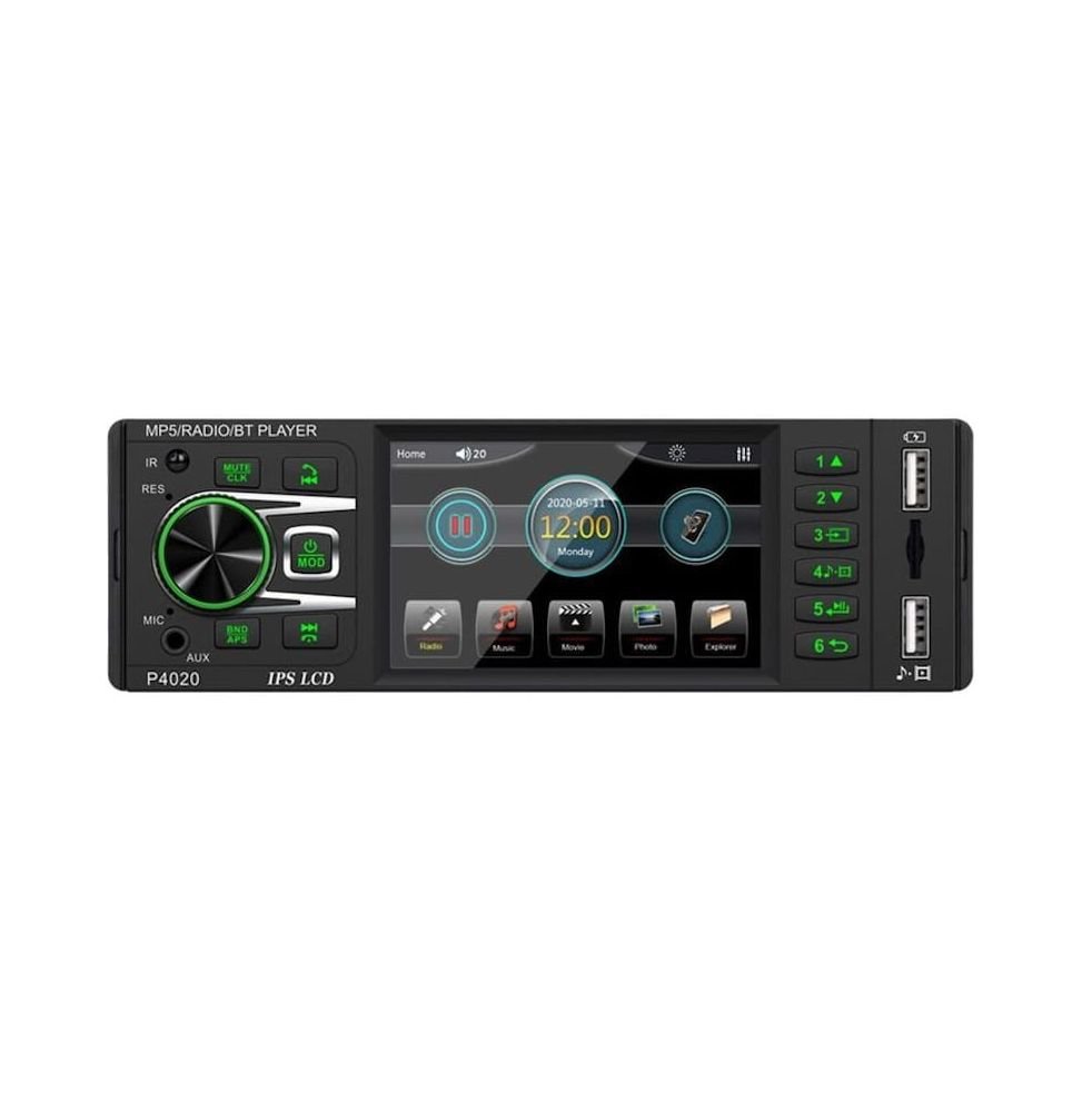 Auto-rádio DIN 1 P4020 IPS 3.8 Cor | Bluetooth | USB | SD | AUX