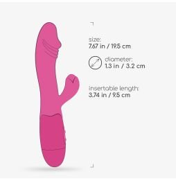 VIBRADOR RECARREGÁVEL COM ESTIMULADOR DE CLITÓRIS BLOSSOMS ROSA CHOQUE E LUBRIFICANTE À BASE DE ÁGUA INCLUÍDO CRUSHIOUS