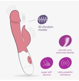 VIBRADOR COM ESTIMULADOR DE CLITÓRIS MOCHI ROSA E LUBRIFICANTE À BASE DE ÁGUA INCLUÍDO CRUSHIOUS