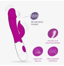 VIBRADOR COM ESTIMULADOR DE CLITÓRIS MOCHI ROXO E LUBRIFICANTE À BASE DE ÁGUA INCLUÍDO CRUSHIOUS