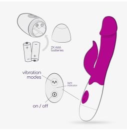 VIBRADOR COM ESTIMULADOR DE CLITÓRIS MOCHI ROXO E LUBRIFICANTE À BASE DE ÁGUA INCLUÍDO CRUSHIOUS