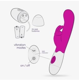 VIBRADOR COM ESTIMULADOR DE CLITÓRIS JIGGLIE E LUBRIFICANTE À BASE DE ÁGUA INCLUÍDO CRUSHIOUS